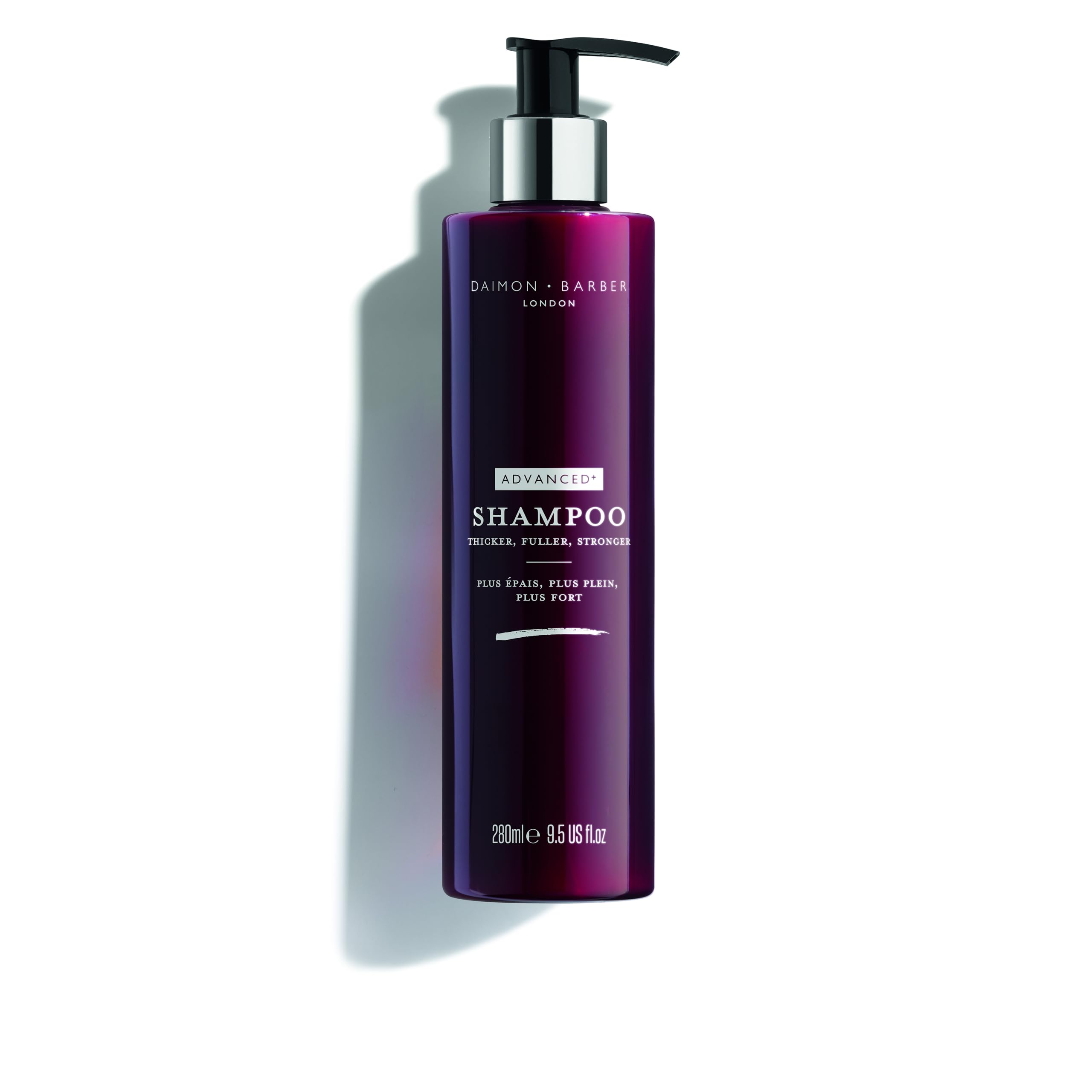 Daimon Barber Advanced Plus Shampoo for Men, Enriched with Rosemary Oil, Supports New Hair Growth and Density for Thicker Hair, Ideal for Thinning Hair 280ml