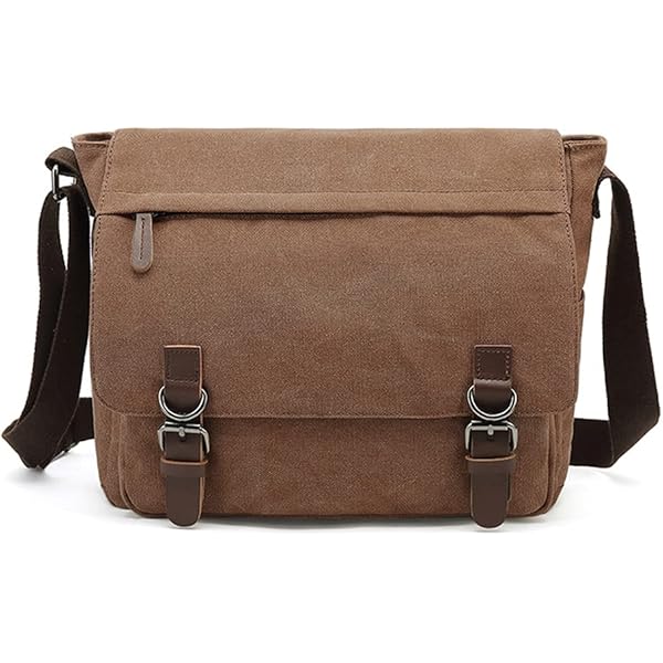 Bolso Bandolera Vintage De Lona Con Cremallera De Piel Autentica Bandolera 3 En 1 Mochila Y