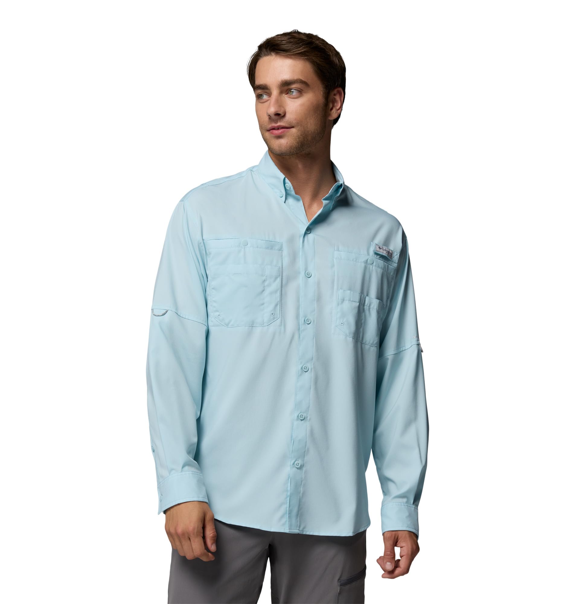 Columbia Men's PFG Tamiami Long Sleeve Fishing Shirt, Marine Light, X-Large Image