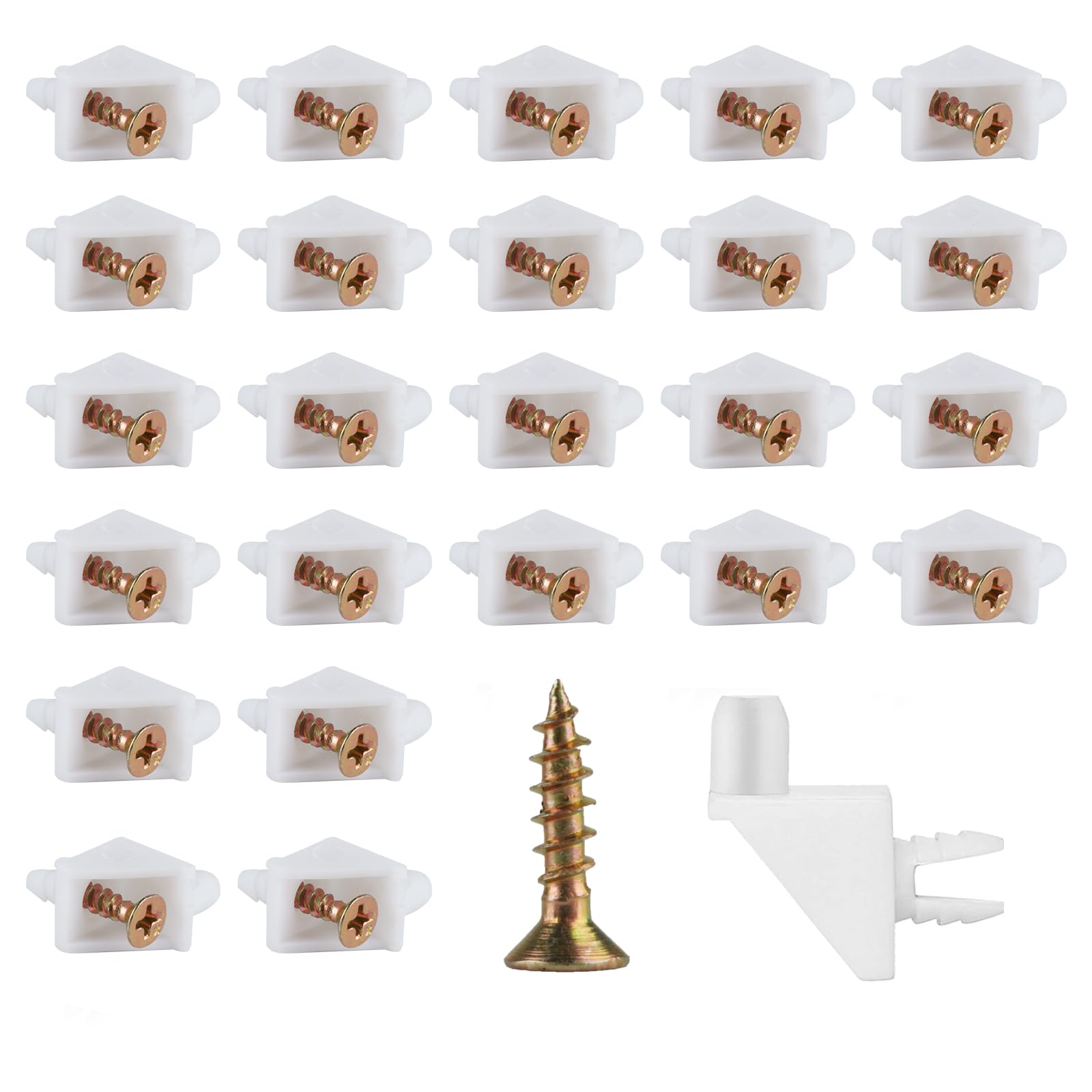 100 Pcs for IKEA Shelf Support Pins, Shelf Holder Pins Compatible with IKEA Pax KOMPLEMENT Shelf Support Pegs, White Wardrobe Shelves Shelf Holder with Screws fit for IKEA 101558 Spare Parts