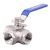 DERNORD 3-Way Ball Valve, T Mounting Pad, Stainless