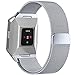 For Fitbit Ionic Bands, Maledan Stainless Steel Milanese Loop Metal Replacement Accessories Bracelet Strap with Magnet Closure for Fitbit Ionic, Silver Small