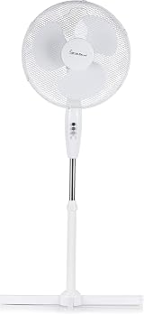 Signature 16” Pedestal Fan 3 Speed Oscillation Height Tilt White S40011