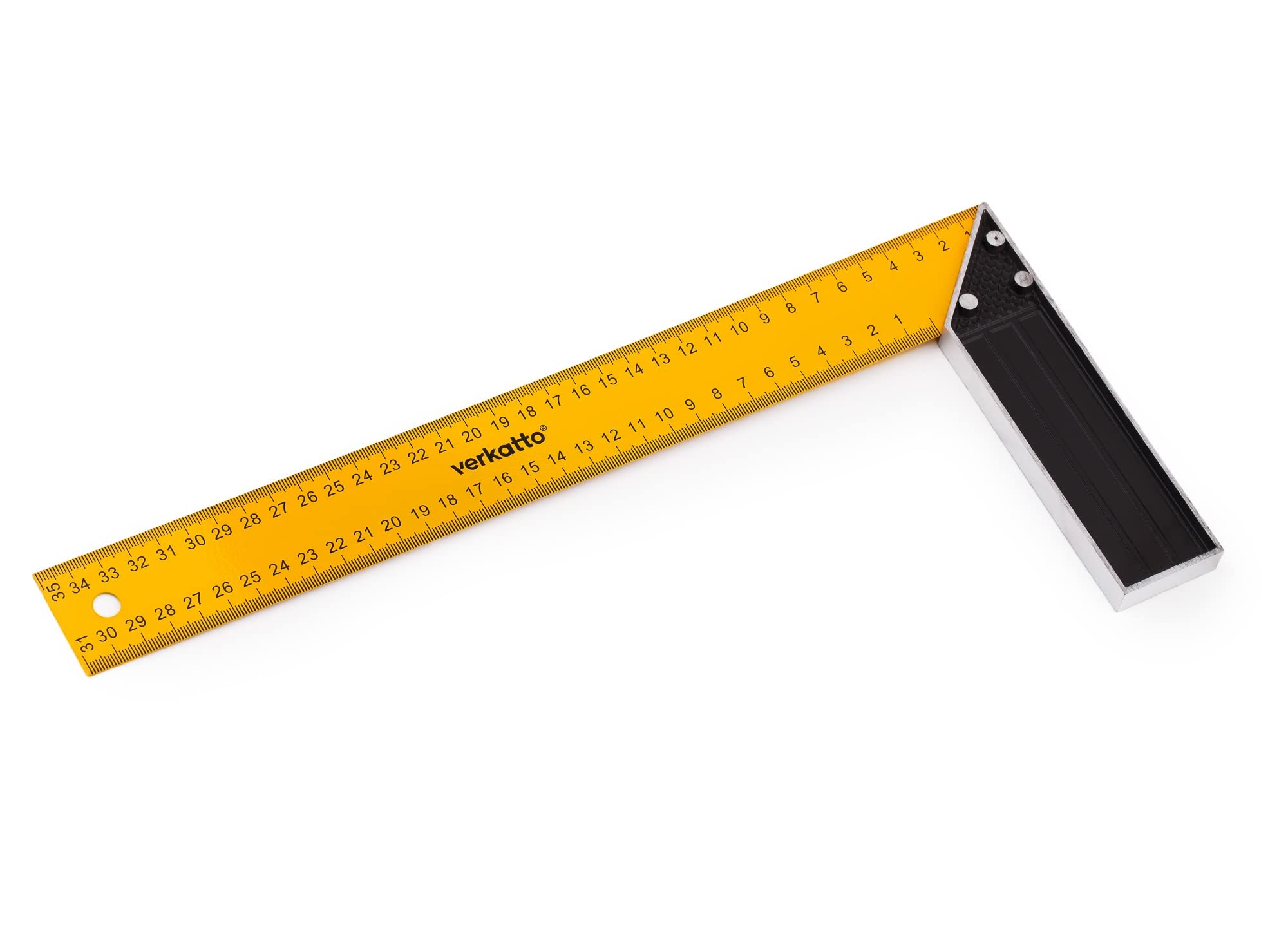 MIVOS Carpenter's Square, 350 mm Spring Steel Blade, Aluminium Handle, Universal Angle 90 Degrees for Carpentry and Locksmiths