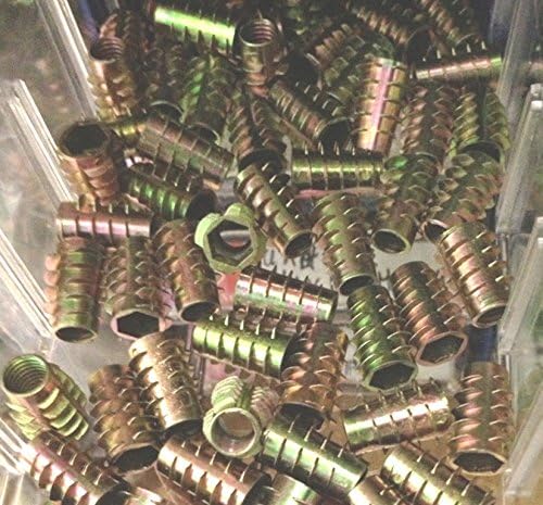 50 Pcs Hex Drive Unhead Nut Threaded For Wood Insert M6x10mm