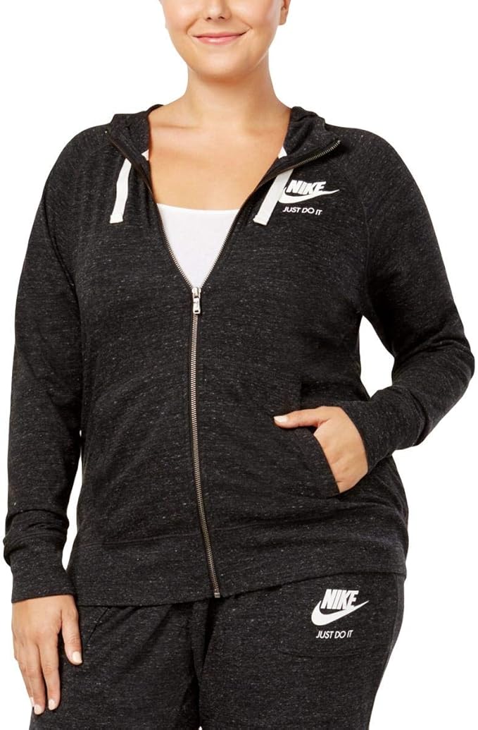 Nike Womens Plus Sweatshirt Fitness Hoodie Black 3X Clothing