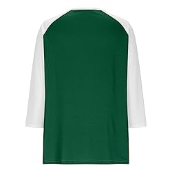 3/4 Length Sleeve Womens Tops Cotton Dressy V Neck