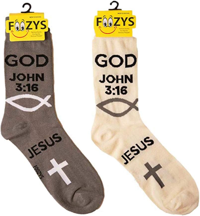 Foozys Women’s Crew Socks John 316 Christian Religious Novelty Socks