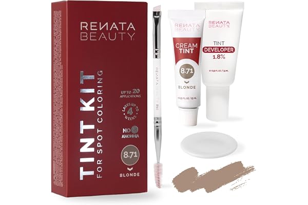 RB RENATA BEAUTY Tint Kit for Spot Coloring – Cream Hair Dye Kit with Developer and Application Brush, Covers Gray Hairs, Smu
