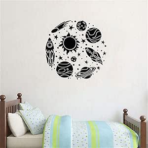 Pegatina De Pared Tatuajes De Pared Cohete Astronauta Dibujos Animados