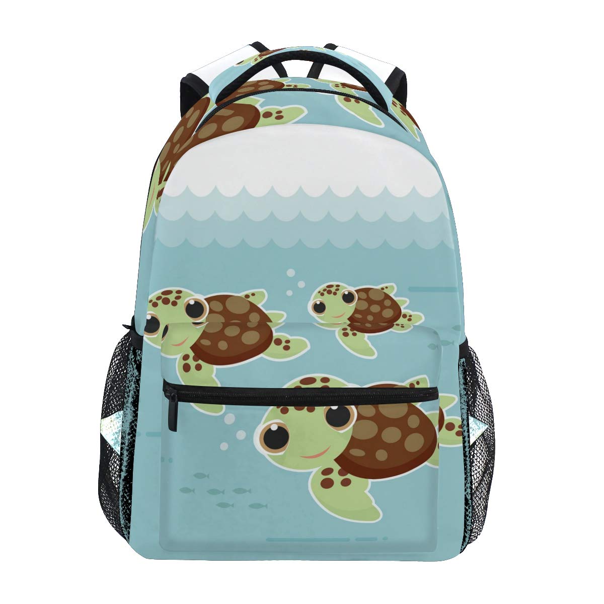 Cartoon Baby Sea Turtles School Backpack for Boys Girls Kids Travel Bag Bookbag