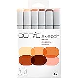 Copic Markers 6-Piece Sketch Set, Skin Tones I