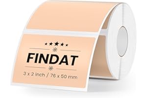 FINDAT Khaki Rectangular Thermal Labels 3 x 2 Inch Vinyl Square Stickers Waterproof Multi-Purpose Self-Adhesive Removable Nam