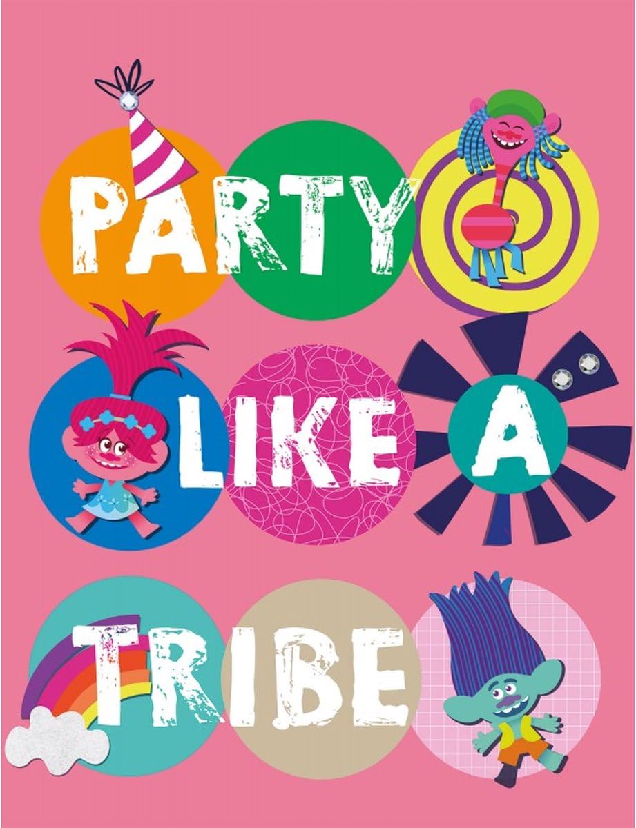 Halantex Trolls World Tour Party Like a Tribe Throw Blanket – 100% Polyester – Size 100 x 150 cm – Multi-Coloured