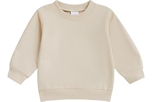 Mubineo Toddler Baby Boy Clothes Girl Basic Plain Sweatshirt Long Sleeve Shirts Kids Fall Winter Sweat Shirt Tops