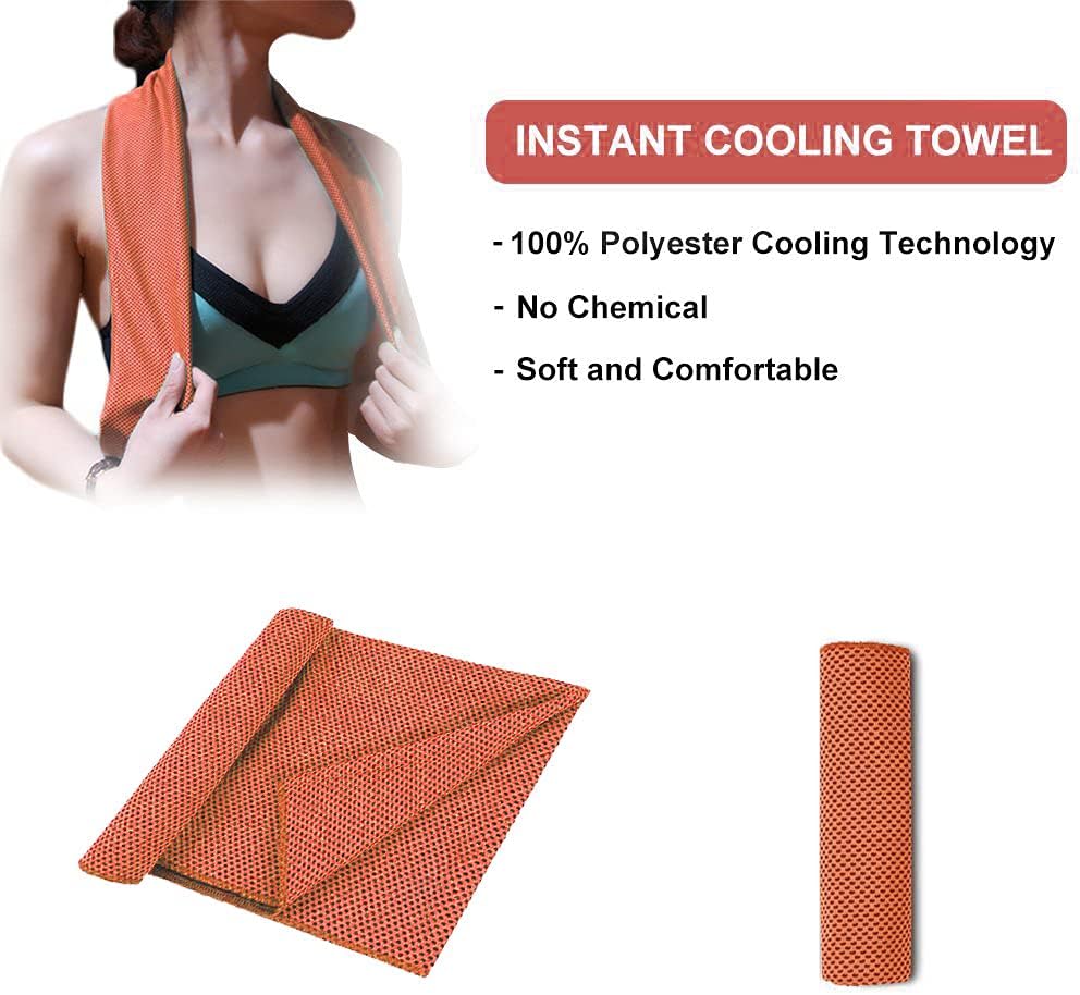 U-pick 4 Packs Cooling Towel (40"x 12"),Ice Towel,Microfiber Towel,Soft Breathable Chilly Towel for Yoga,Sport,Gym,Workout,Camping,Fitness,Running,Workout & More Activities: Home & Kitchen