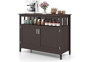 LOKO Buffet Cabinet with Storage, Freestanding Kitchen Cabinet with Adjustable Shelf, Storage Sideboard Console Table, 45 x 20 x 36 inches (Brown)