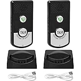 Wireless Doorbell with 2-Way Intercom, 1000m Long Range Waterproof IP67 Door Bell for Home, Wireless Intercom System for Front Door, Office, or Gate - Battery Operated, No Wiring
