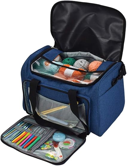 Amazon Co Jp Uyoyous 日用雑貨防塵用毛糸収納バッグ 編み物用バッグ 蓋付き 38 25 26cm工具収納 道具袋 編み物用バッグ ツール仕分け管理 運搬用 寝室収納 衛生設備収納 旅行収納 かぎ編み 道具 保管 ホーム キッチン