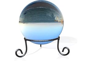 EcoRise Black Iron Ball Stand - Gazing Globe Stand for Balls, Sphere Holder Wrought Iron Display Stand, Crystal Ball Stand, Glass Bowl Ring Metal Egg Stands, Gazing Ball Stand (5" Diameter X 2" Tall)