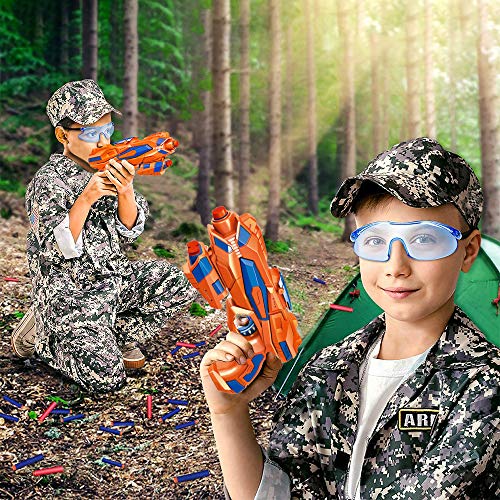Bonbell Toy Gun for Kids, Nerf Blaster with Shooting Target, 40 Soft Foam Refill Darts, Wrist Band, Safety Goggle and Face Mask, Kids Shooting Game Toy, Best Xmas Birthday Gifts for Boys Girls 5-13