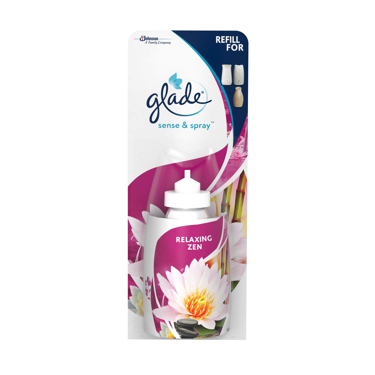 Glade Sense & Spray Air Freshener Refill, Motion Activated Automatic Room Spray and Odour Eliminator for Home, Relaxing Zen, 18ml