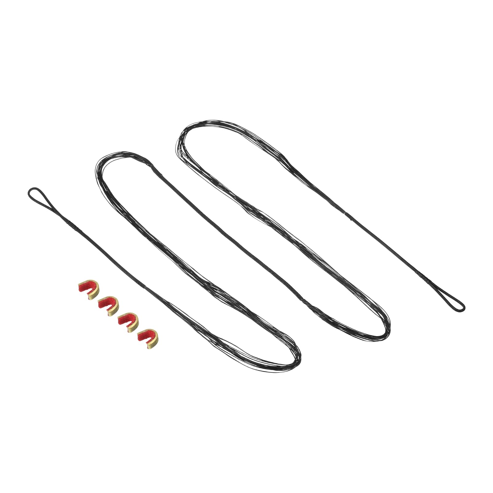 PATIKIL Bow String Replacement with 4 Nock Points for AMO 60", 14 Strands Traditional Long Bow Recurve Bowstring, Black