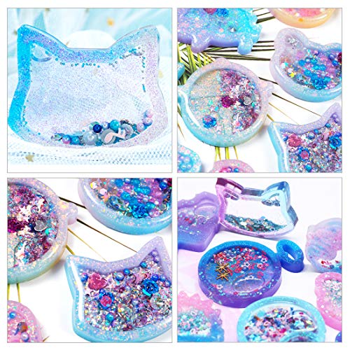 FineInno 11Pcs Quicksand Resin Casting Molds,Resin Art Shaker Mold