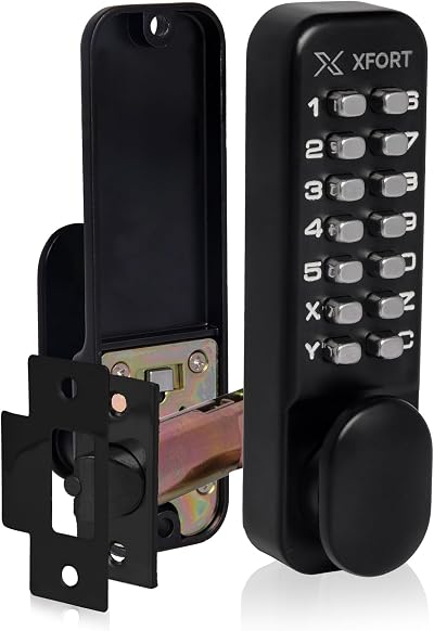 XFORT Digital Door Lock Matt Black Keypad Optional Hold Back Function