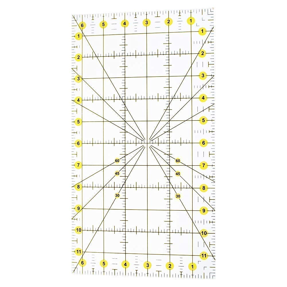 AUTOTOOLHOME Quilting Ruler Acrylic Quilters' Ruler for Easy Precision Cutting Fabric Paper, 6.5