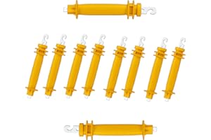 M MINGYA Electric Fence Rubber Gate 10 Pack - Electric Fence Spring Handles Insulated Plastic Handle for Garden Farm Heavy Stamped Steel Hook, Yellow
