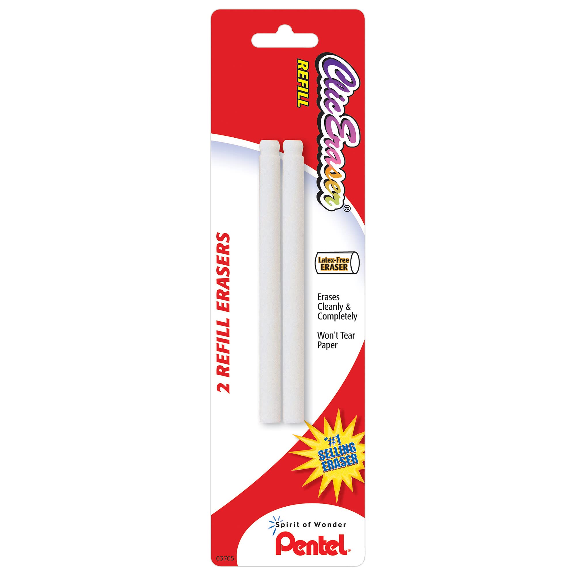 Pentel 'Clic Eraser' Eraser White Refills (Pack of 2)
