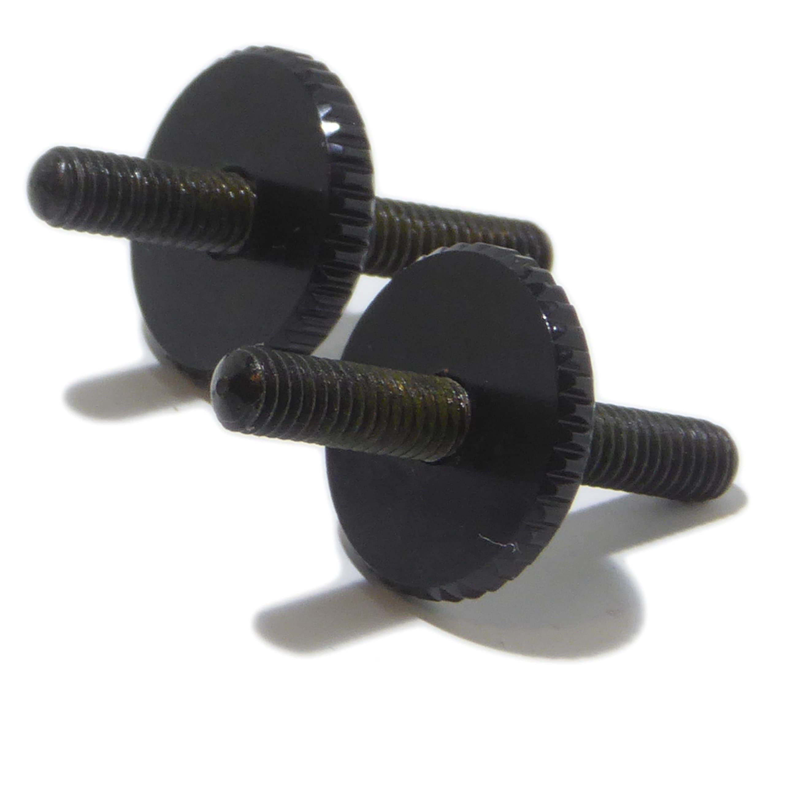Pair of black Tune-O-Matic bridge adjustment posts screws for electric guitar