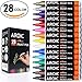 AROIC Paint Markers, 28 Colors Oil-Based Waterproof Paint Marker Pen Set.Quick Dry and Permanent Paint Markers Set for Rock, Wood, Metal, Plastic, Glass, Canvas, Ceramic & More! Safe and odorless.