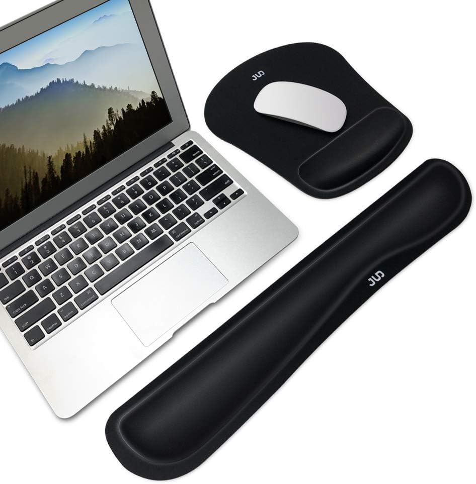 Keyboard Wrist Rest Pad & Mouse Pad with Wrist Rest Support Memory Foam for Office,Computer, Laptop, Mac - Comfortable & Ergonomic Wrist Cushion Support for Carpal Tunnel Easy Typing & Fatigue Relief