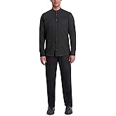 Karl Lagerfeld Mens Mandarin Collar Long Sleeve Lt Weight Shirt