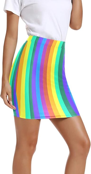 rainbow bodycon skirt