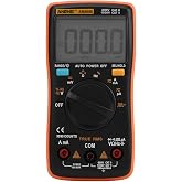 Multimeter, AN8008 True-RMS Digital AC DC Voltage Ammeter Current Ohm Meter for Resistance Testing, Diode Testing