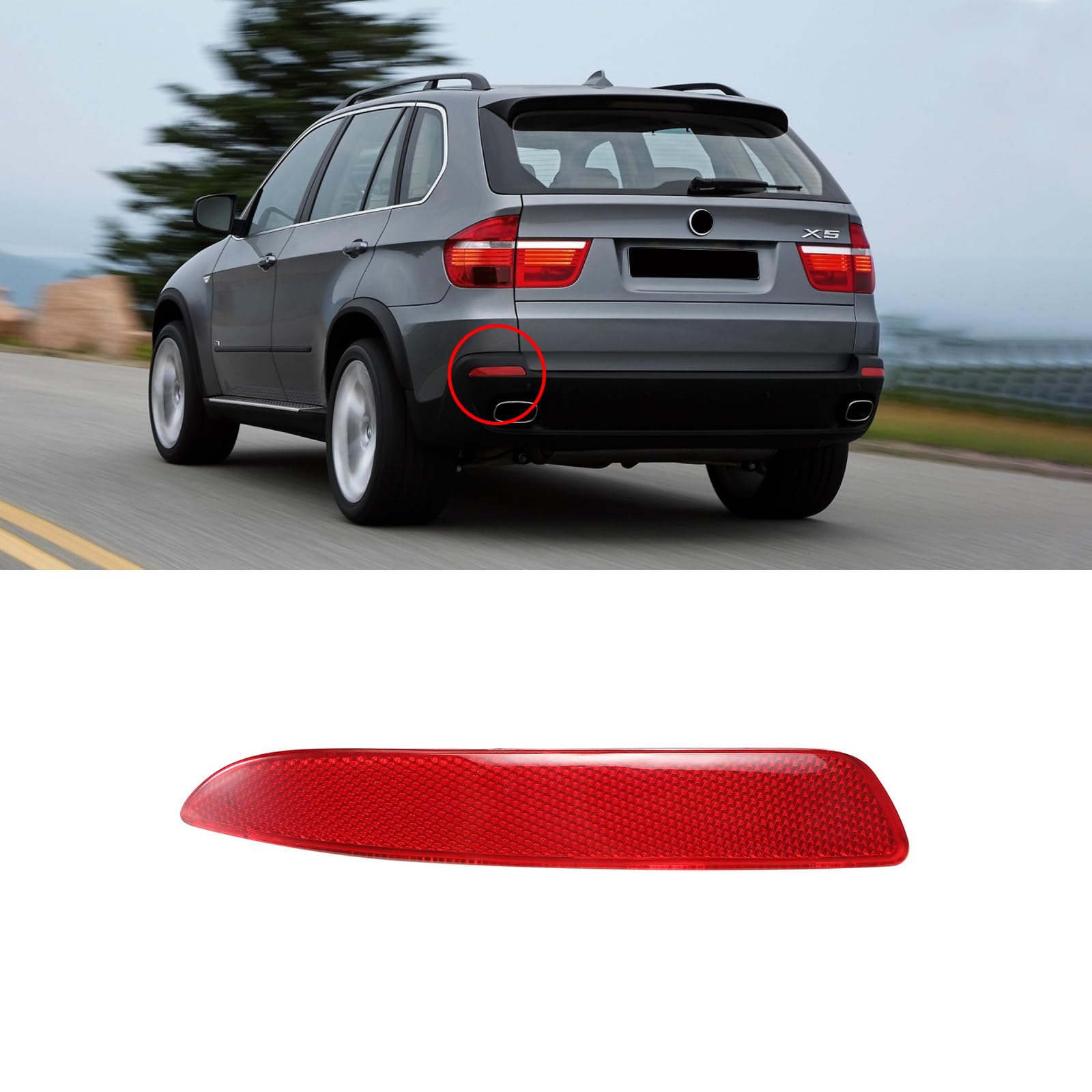 Photo 1 of BINB ROAD Rear Bumper Reflector Driver Side 63217158949 Compatible with BMW X5 E70 2006-2013,Left