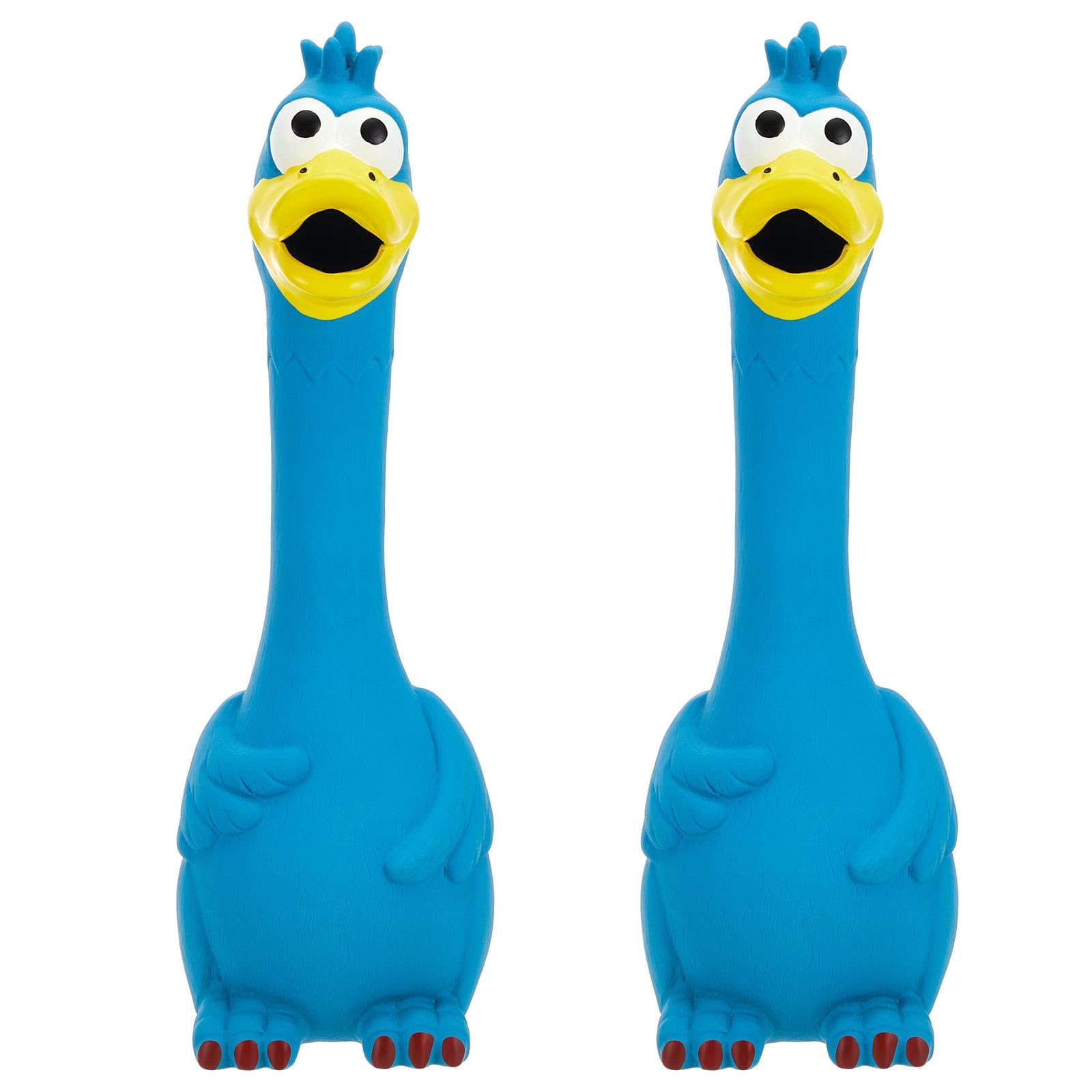 Photo 1 of Hungdao 2 Pcs Horse Toys 11 Inches Latex Squeaky Rubber Chicken Dog Toy Reduce Separation Anxiety Screaming Fetch Chicken Toy Turkey Balls for Horse Pet(Blue)