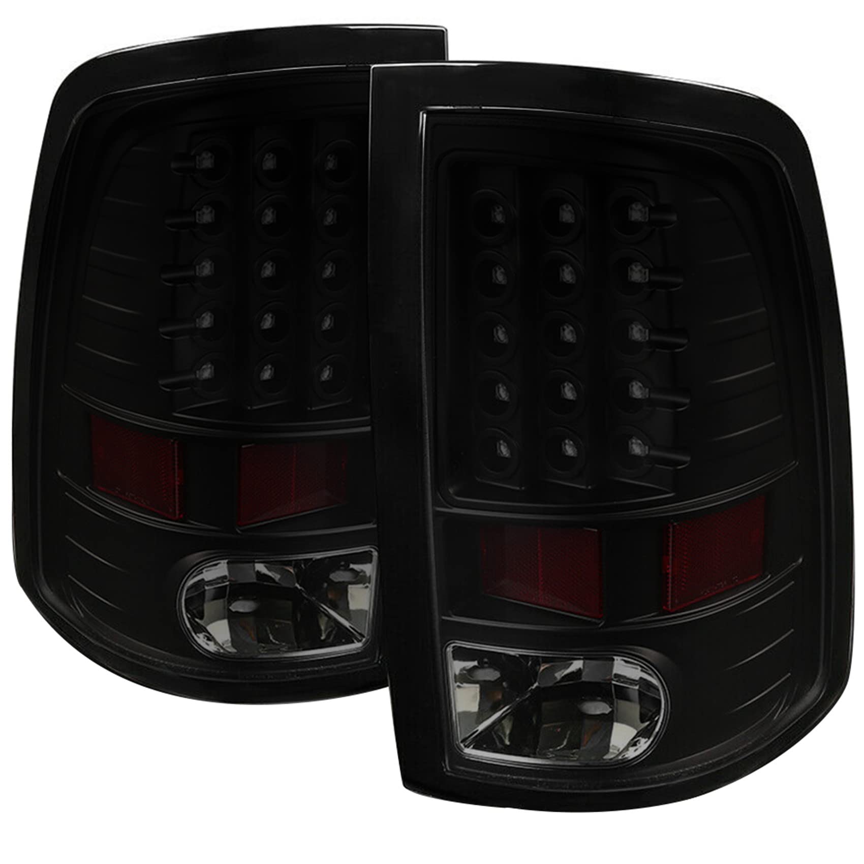 Munirater Black Tail Light Pair For Dodge Ram 1500 2009-2018 – Halogen, Clear Lens, Direct Replacement