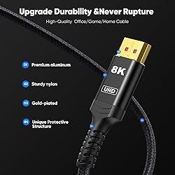 Capshi 2 Pack VESA Certified 1.4 DisplayPort Cable