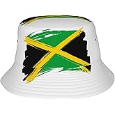 Jamaica Flag Bucket Hat for Mens Womens Summer Sun Hat Abstract Fisherman Cap Outdoor Travel Sun Caps