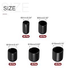 uxcell 100pcs Round Rubber End Caps