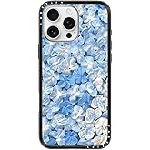 CASETiFY Compact iPhone 16 Pro Max Case [Slim and Sleek/Compatible with Magsafe / 4 ft. 2X Military Grade Drop Protection] - Blue Hydrangea - Clear Black