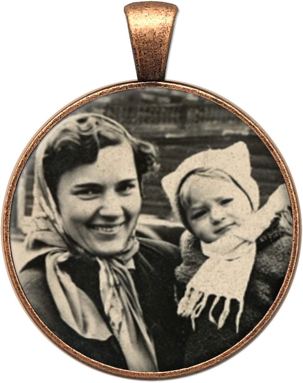 Photographs - Memorial Wedding Day Bridal Flowers Bouquet Photo Charm Round Copper Picture Frame 1 Inch Bonus Resizing Software Download by Photojewelrymaking