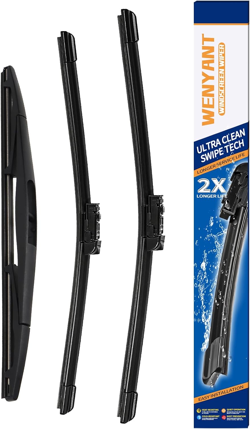 Wenyant Windshield Wiper Blades for My Car Original Equipment Automotive Replacement Compatible with Subaru Crosstrek Impreza 2018~2021 Front and Rear Wiper Blades Set - 26"/16"/12"(Set of 3)