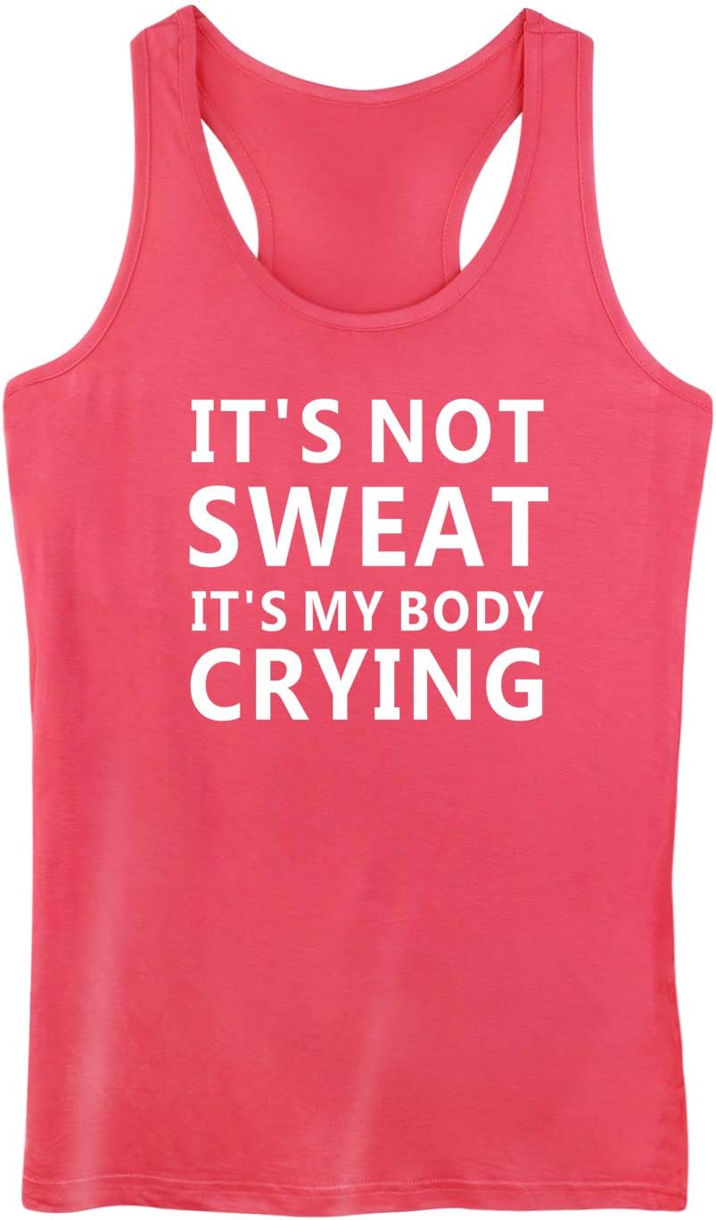 GROWYI Womens Funny Workout Tank Tops Racerback with Saying It's Not Sweat Sport Fitness Gym Sleeveless Shirts for Women