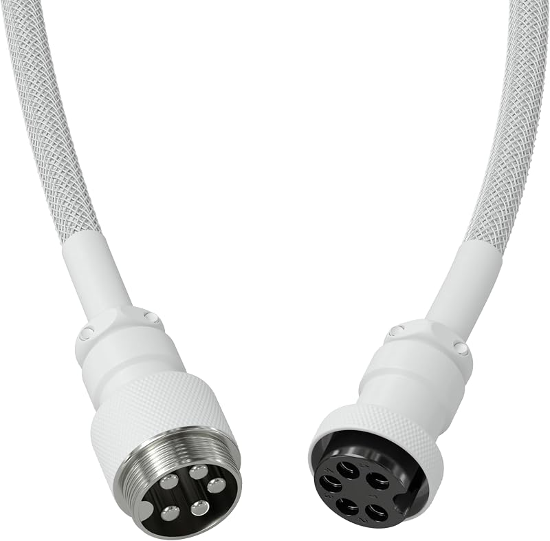 Cabo Espiral Trançado Premium para Teclados USB-C (Stealth)