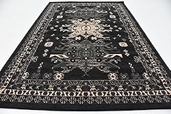 Unique Loom Taftan Collection Border Geometric